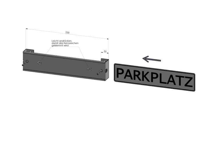 Parkplatzschildhalter System PREMIUM  - Grundhalteplatte mit Pfosten und Pfostenschuh zur Erdbefestigung